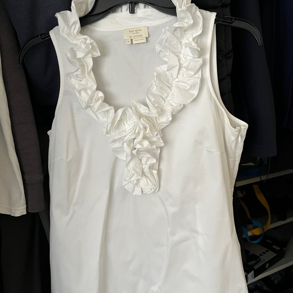 Kate Spade Ivory Ruffle Tank Top - Picture 3 of 7